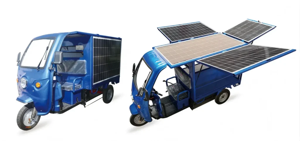 folding solar e-trike in city