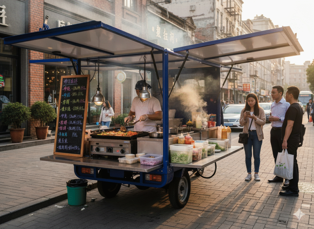 Close-up of solar charging panels on an electric trike
